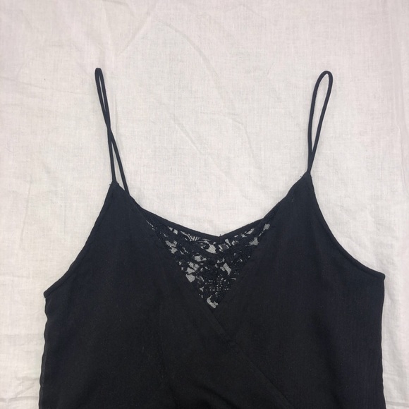 Babydoll Spaghetti Strap Little Black Dress - Picture 2 of 4